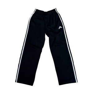 Adidas Girl’s Black White Stripes Drawstring Sweatpants Size 10-12 BWT